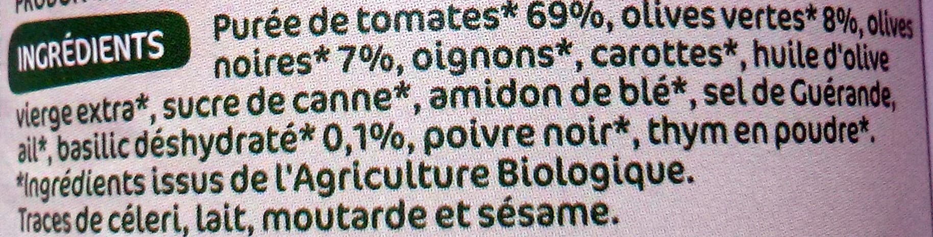 Bio Village Sauce tomate olive/basilic bio packshot