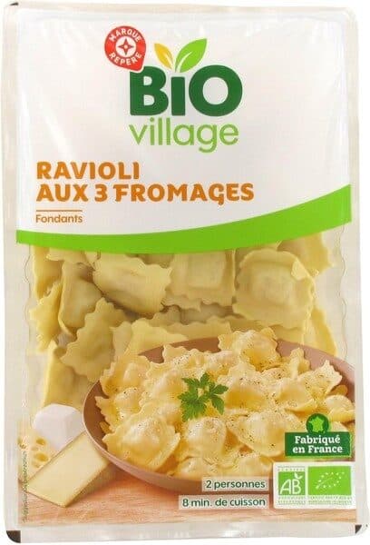 Bio Village Ravioli bio aux 3 fromages packshot