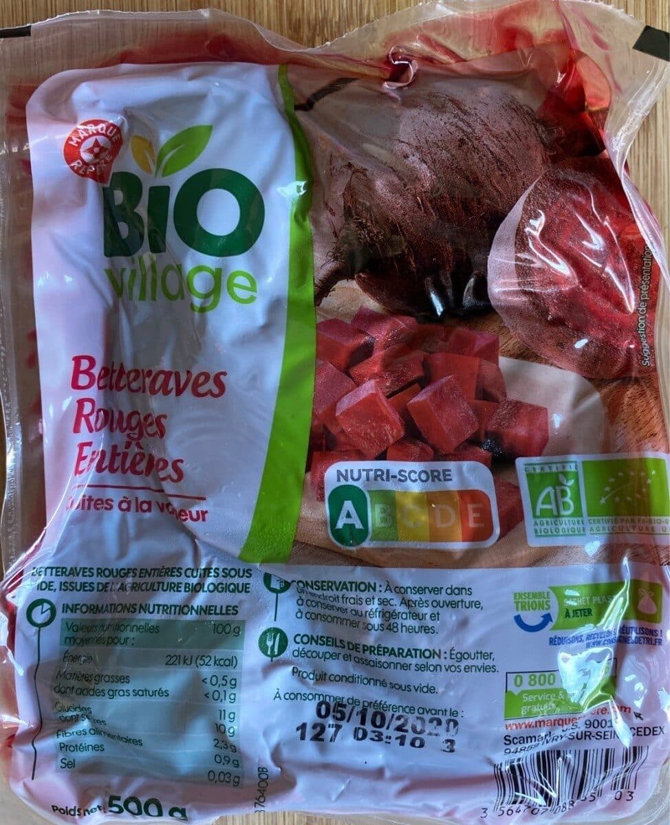 Bio Village Betteraves entières packshot