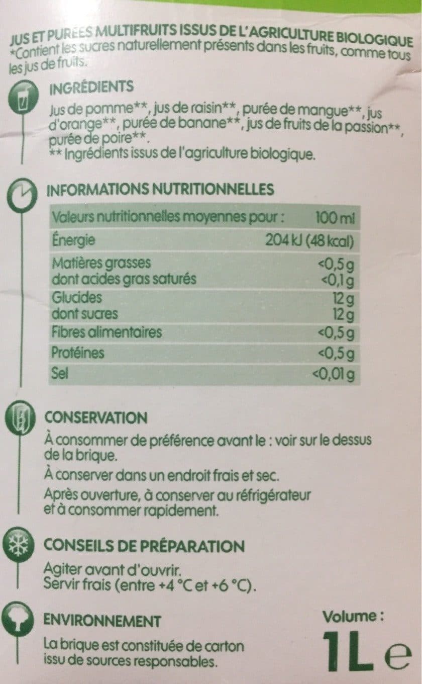 Bio Village 100% pur jus Multifruits packshot