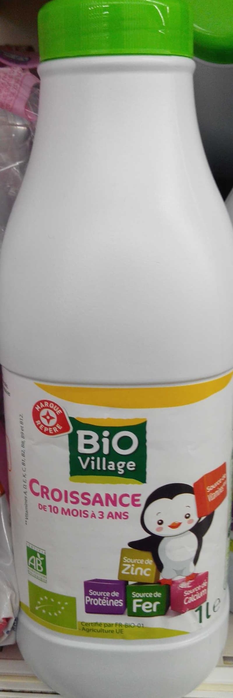Bio Village Lait de croissance bio bouteille - 1 l UNITÉ packshot