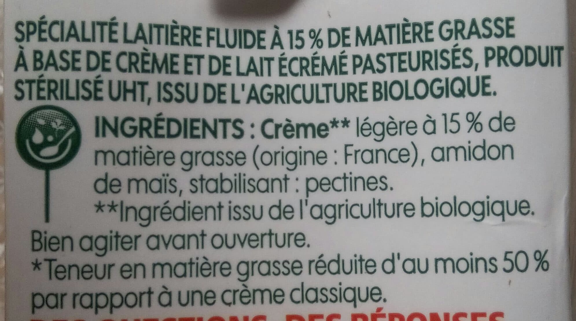 Bio Village Crème fluide légère 15% MG packshot