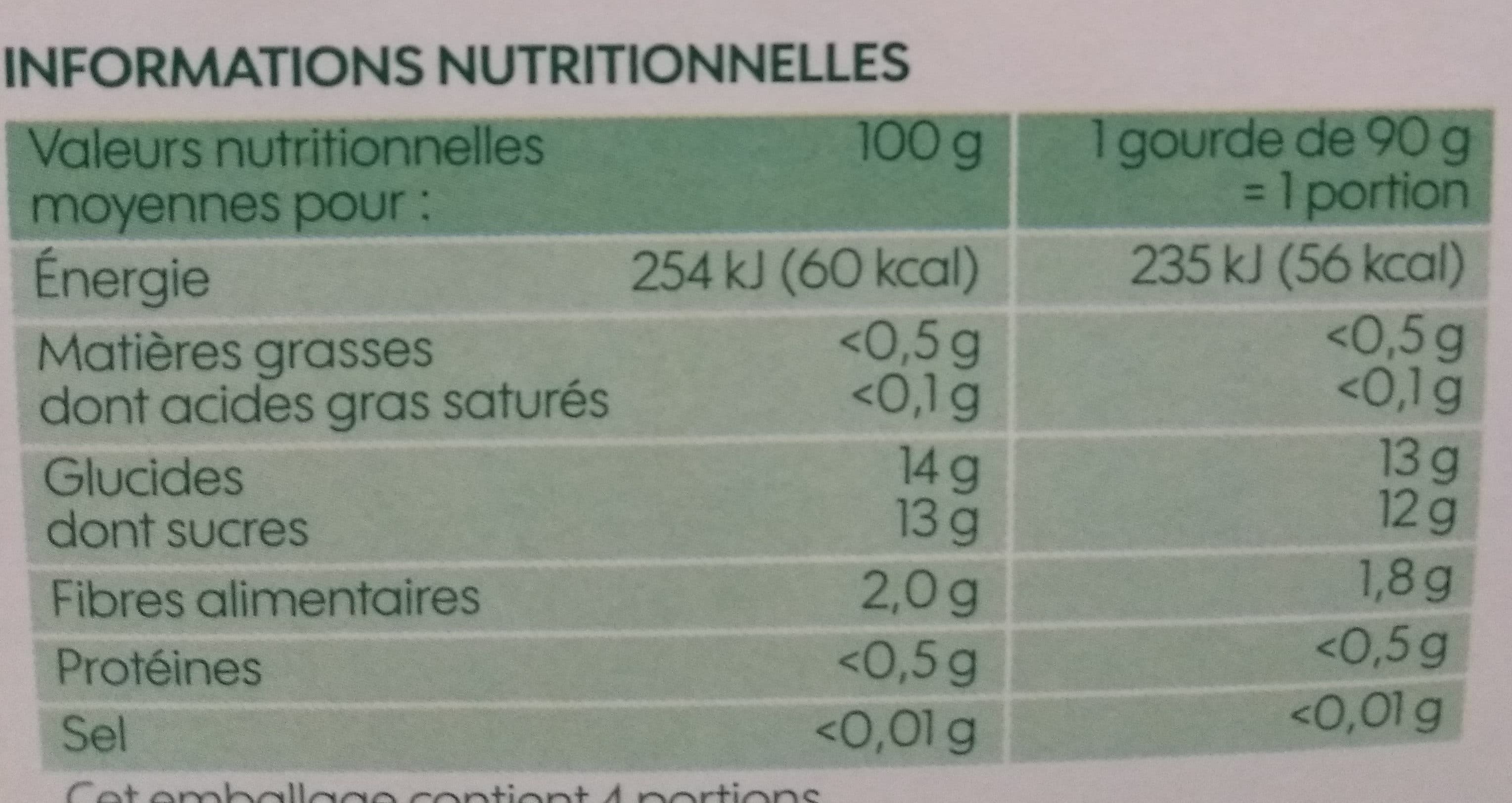 Bio Village Compote de fraise allégée en sucre gourde bio 4 x 90 g packshot