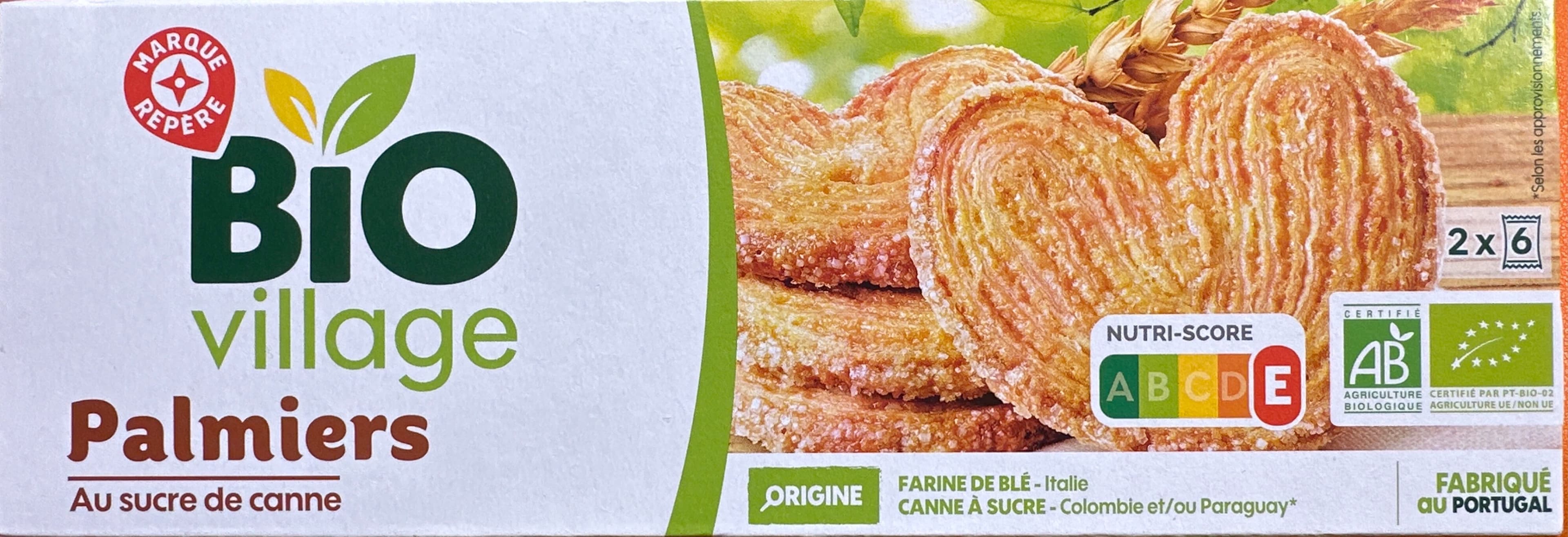 Bio Village Palmiers au sucre de canne packshot