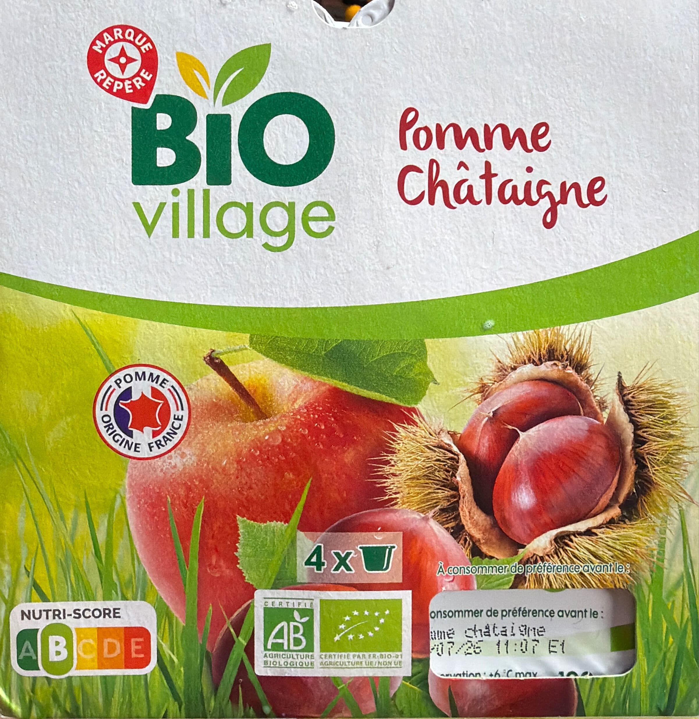 Bio Village Compote pomme châtaigne packshot