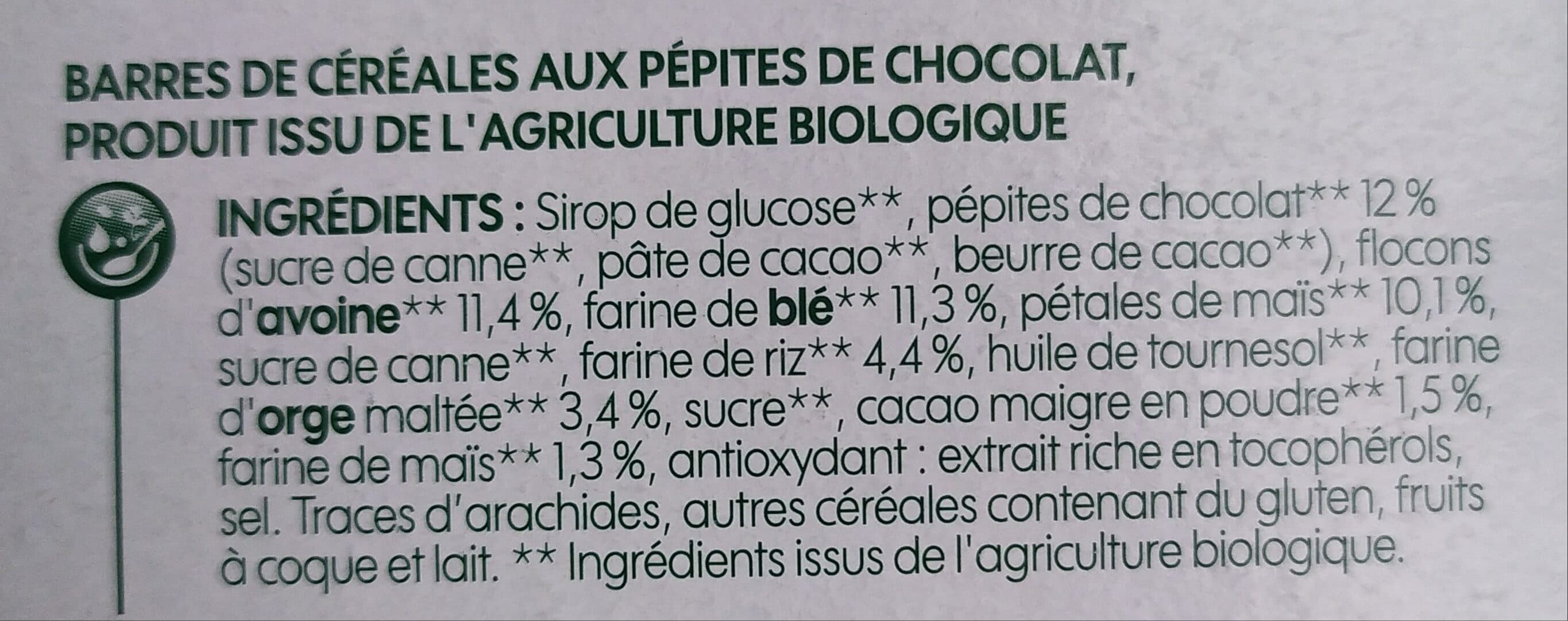 Bio Village Barres céréales Chocolat packshot