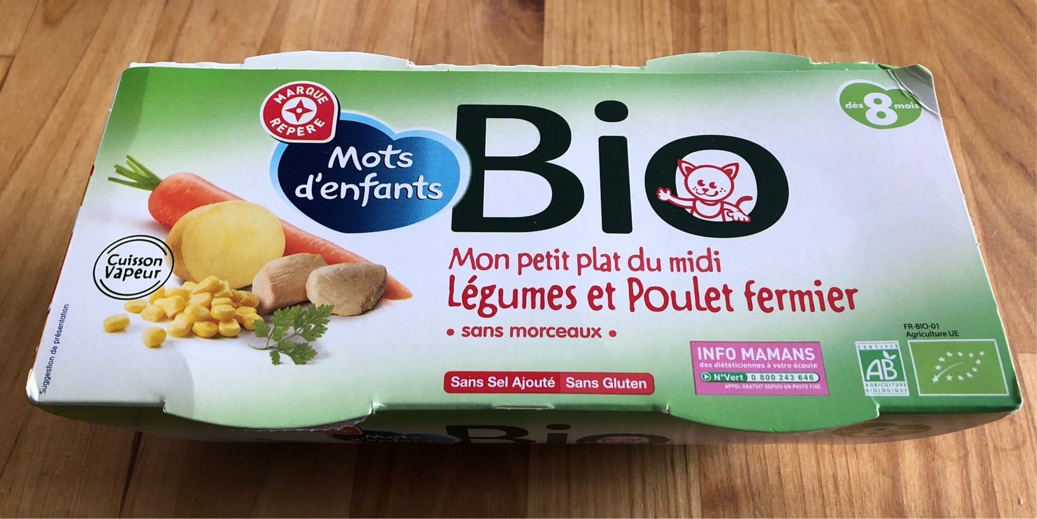 Marque Repère Bols bio Mots d'Enfants Légumes poulet 8 mois packshot