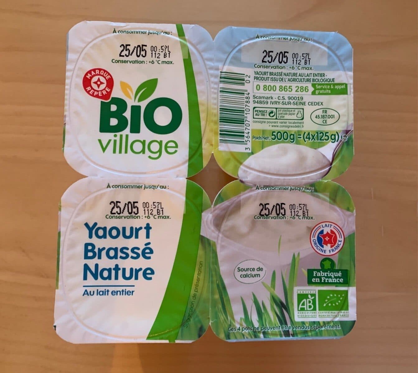 Bio Village Yaourt brassé nature bio au lait entier packshot