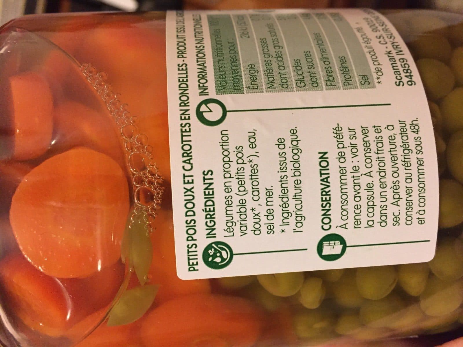 Bio Village Petits pois carottes extra fins bio - bocal packshot