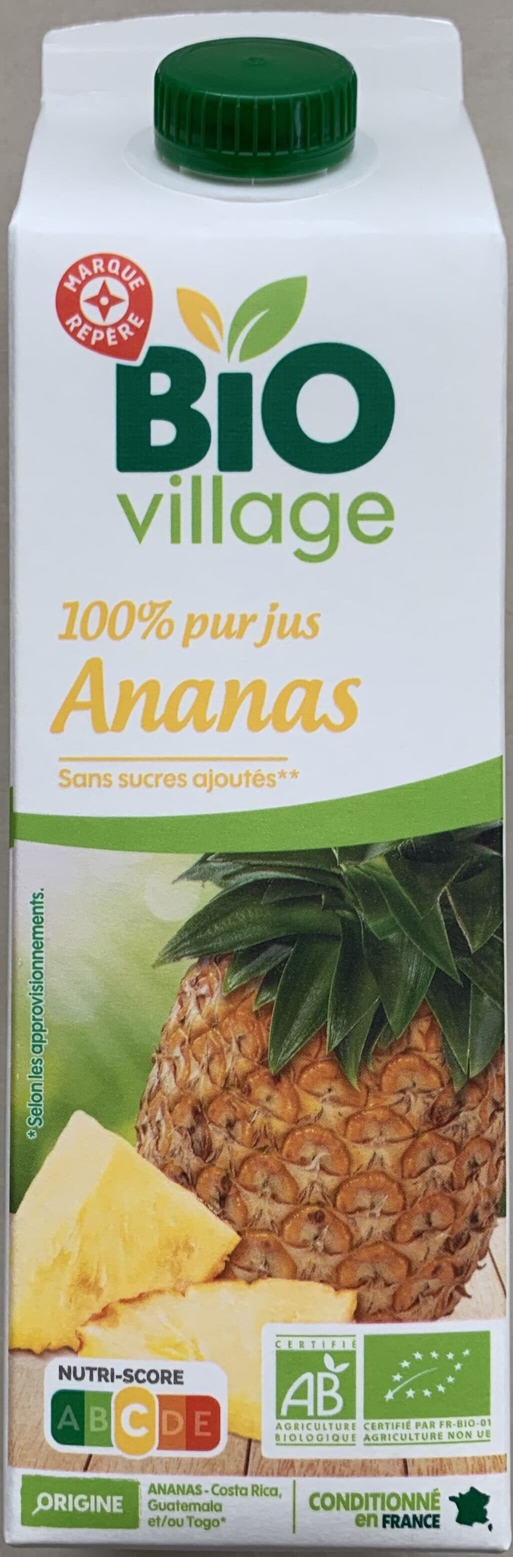 Bio Village bio village 100% pur jus ananas packshot