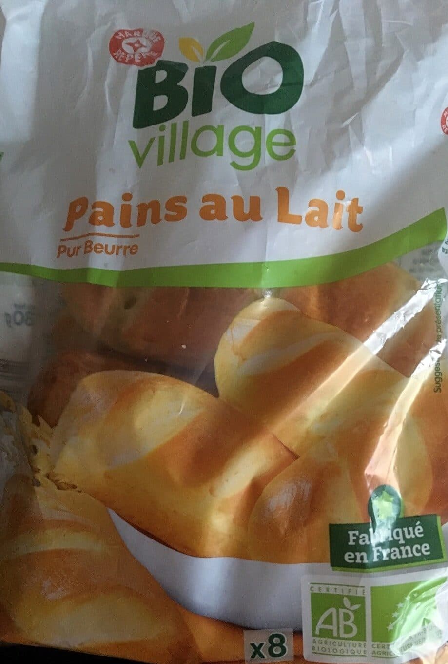 Bio Village Pains au lait pur beurre bio x 8 packshot