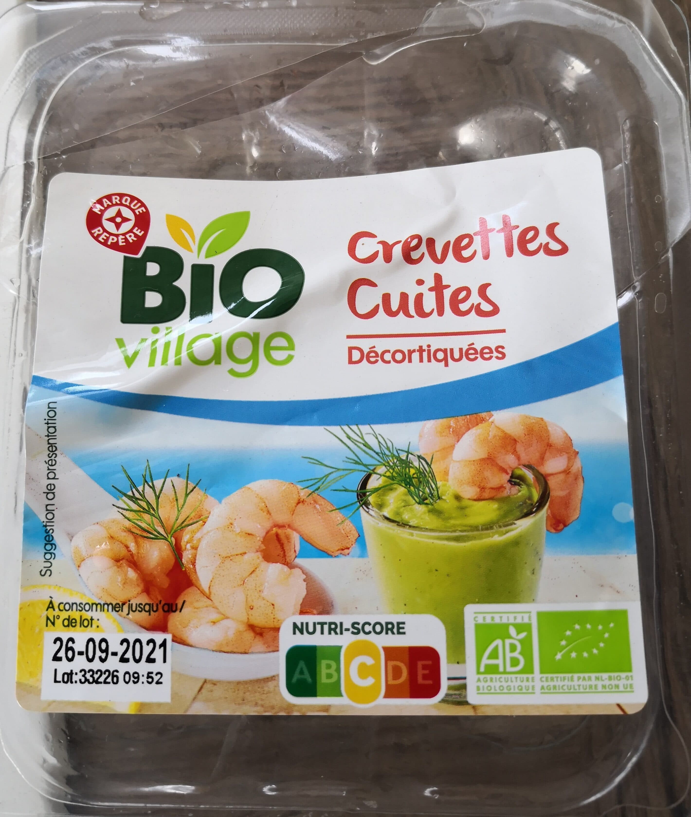Bio Village Crevettes Cuites Décortiquées packshot
