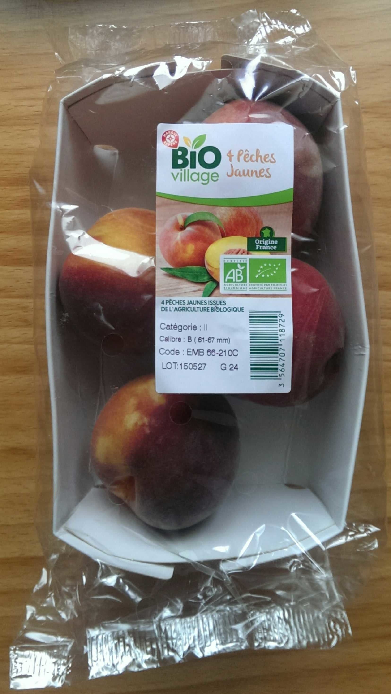 Bio Village 4 pêches jaunes packshot