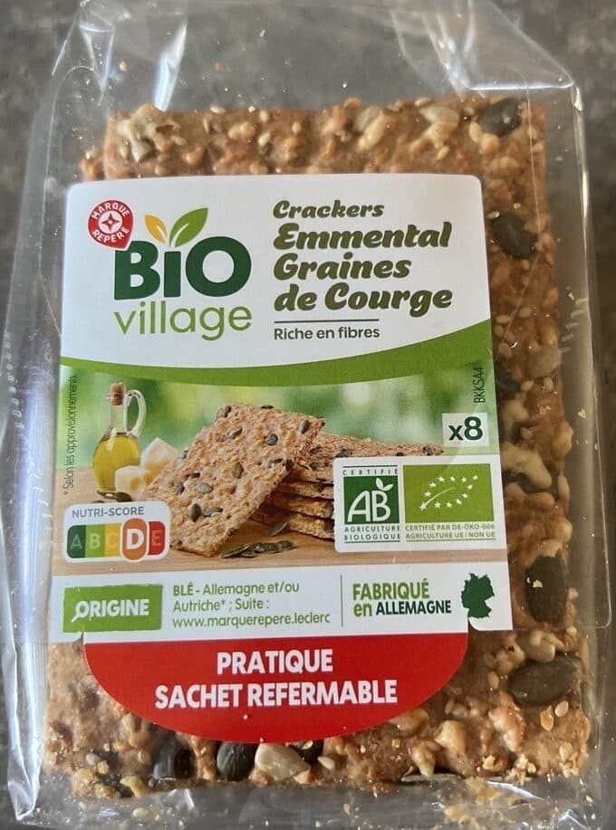 Bio Village Crackers Emmental Graines de Courge packshot