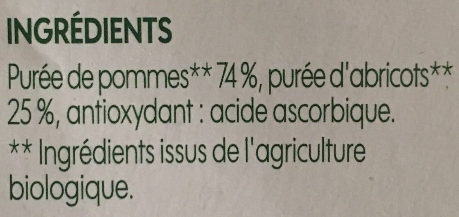 Bio Village Purée de fuits pomme abricot sans sucres ajoutés bio 4 x 100 g packshot