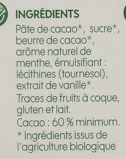 Bio Village Chocolat noir 60 % cacao et menthe bio packshot