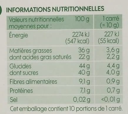 Bio Village Chocolat noir 60 % cacao et menthe bio packshot