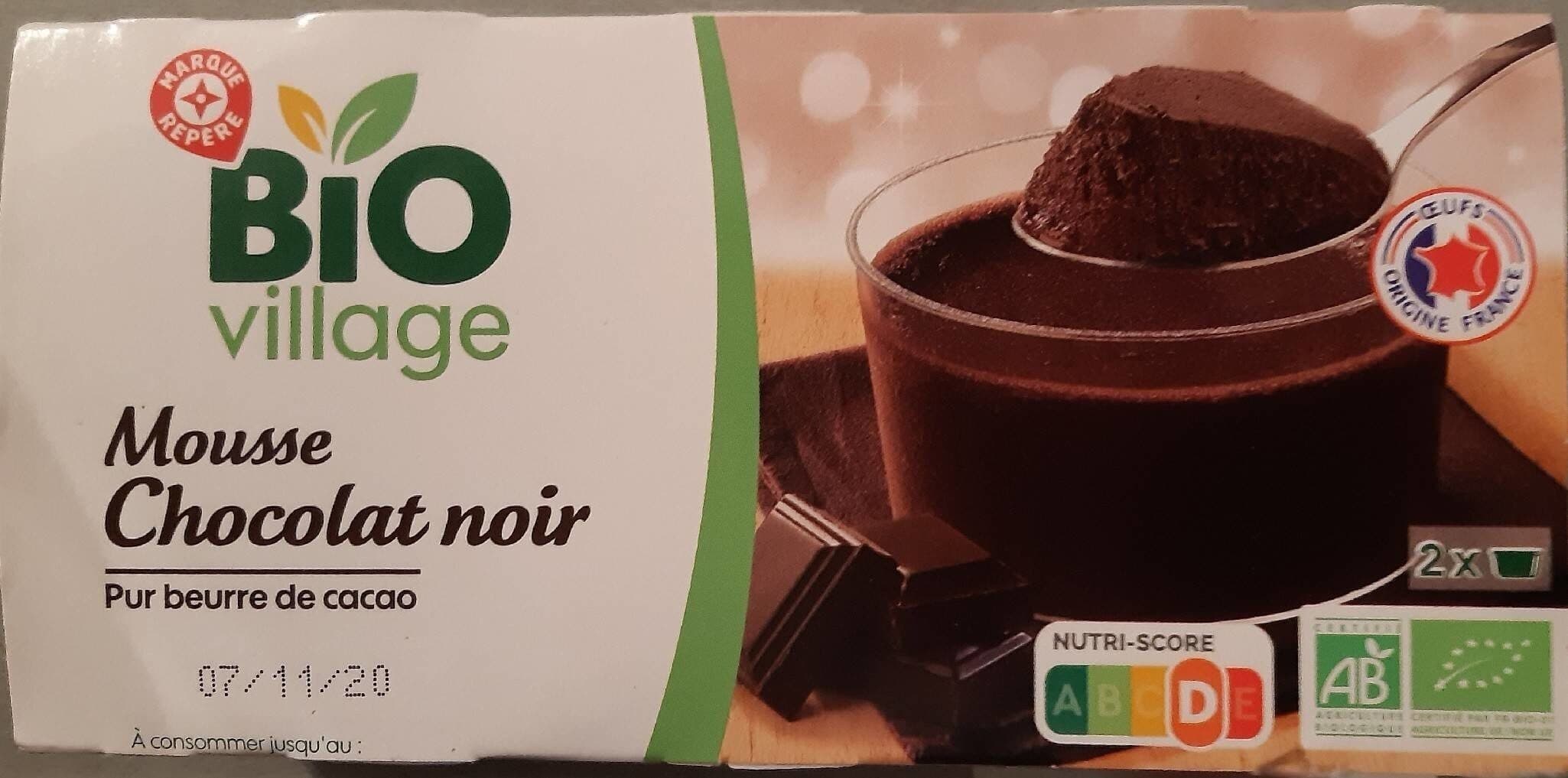 Bio Village Mousse chocolat noir bio packshot