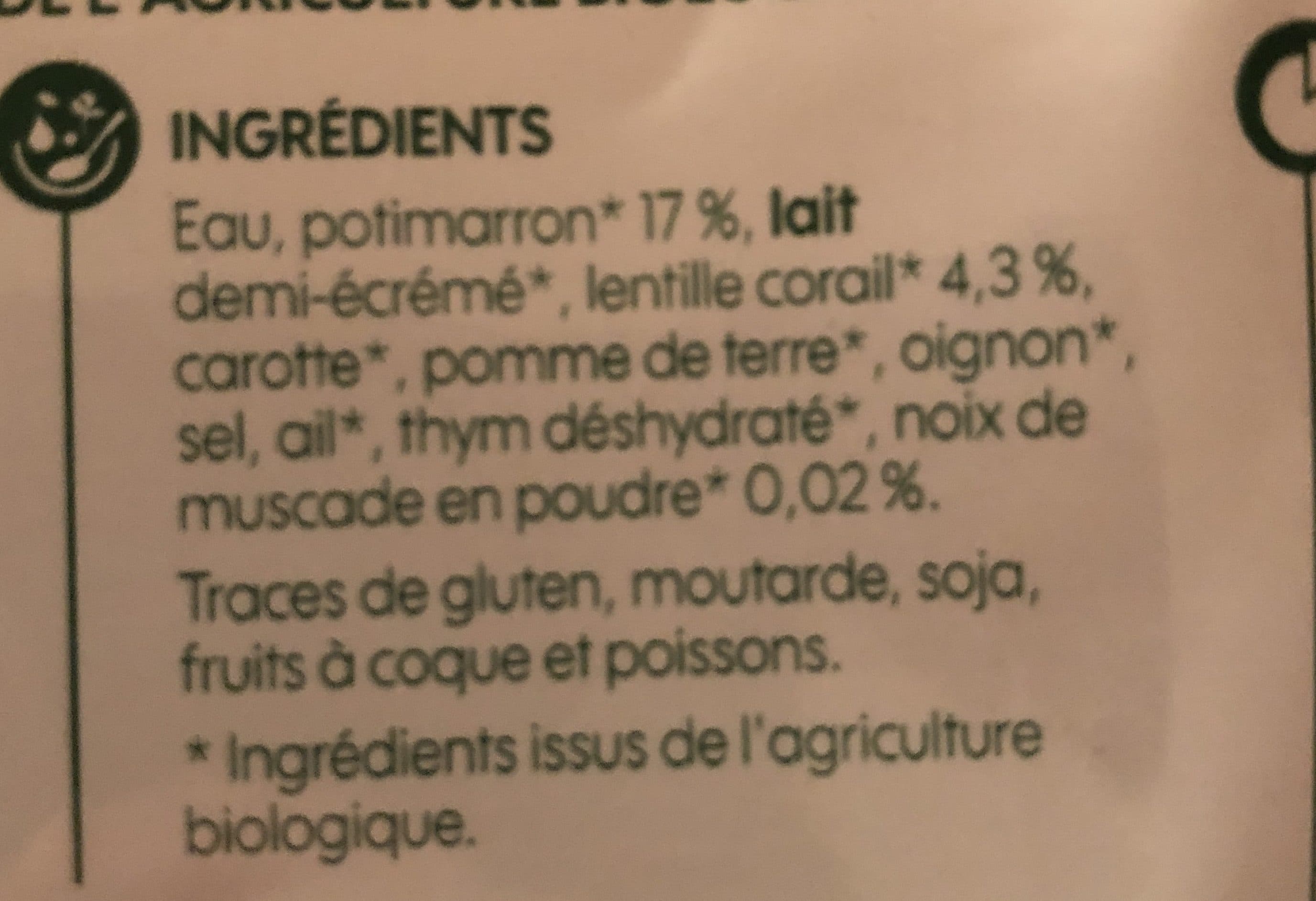 Bio Village Soupe potimarron et lentilles corail bio packshot
