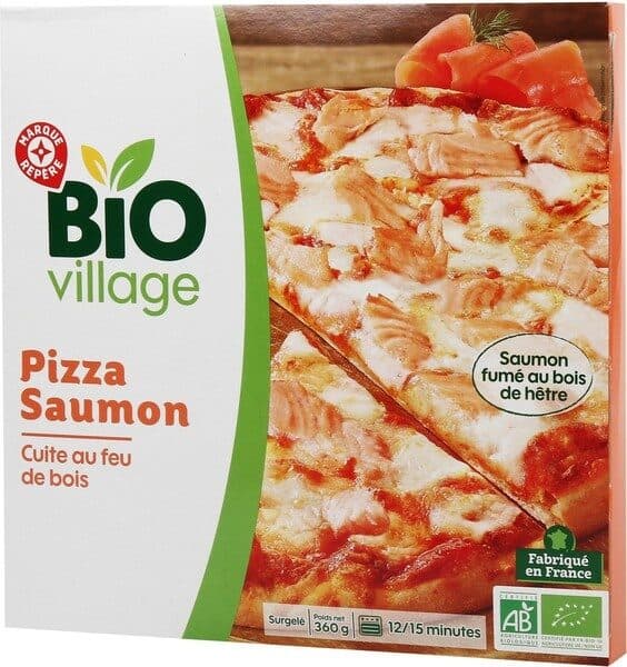 Bio Village Pizza au saumon bio cuite au feu de bois packshot