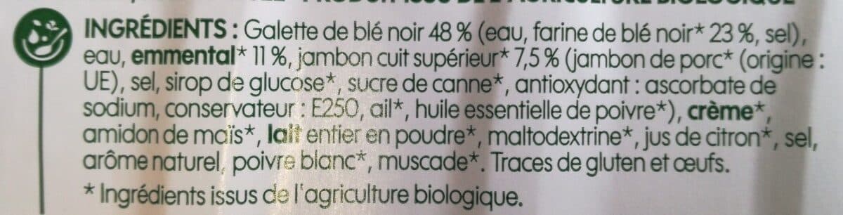 Bio Village Galette bio fourrées jambon emmental packshot