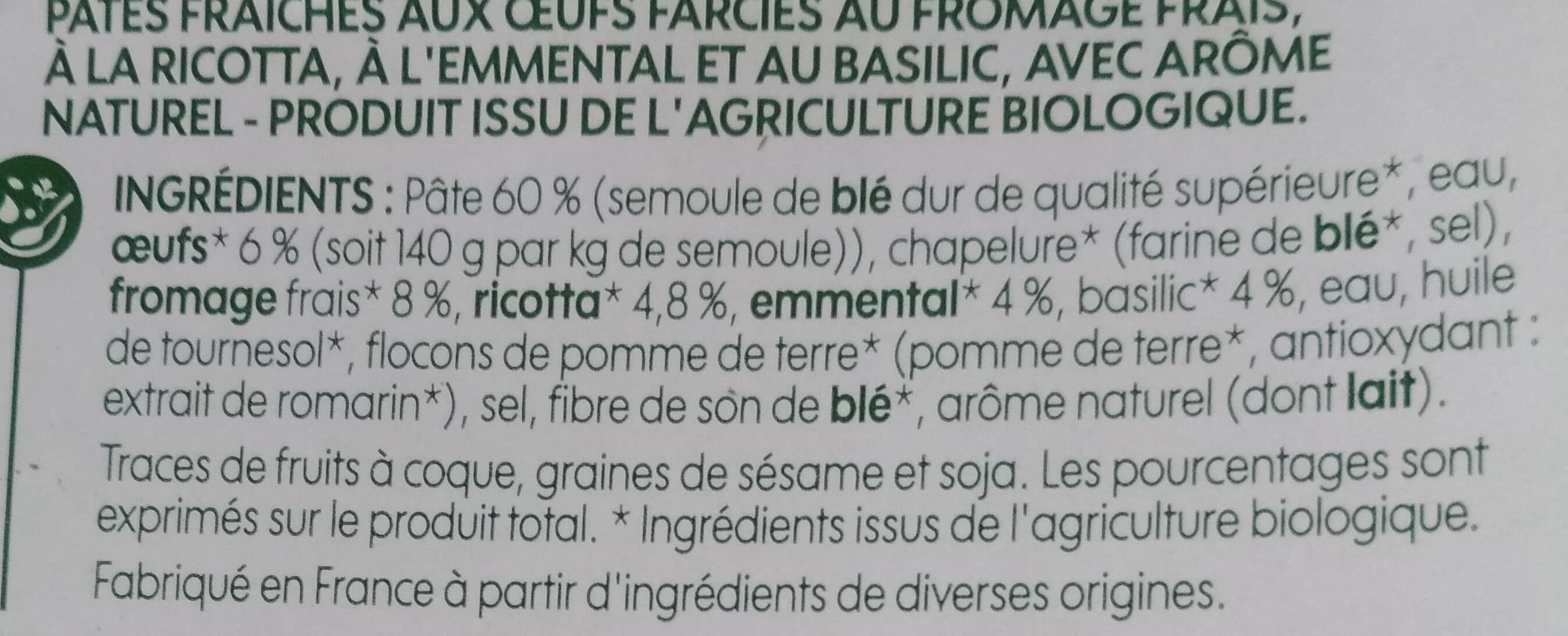 Bio Village Ravioli bio emmental basilic packshot
