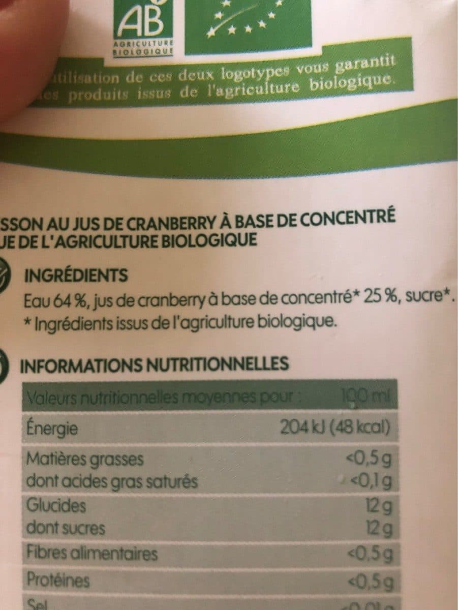 Bio Village Boisson cranberry packshot