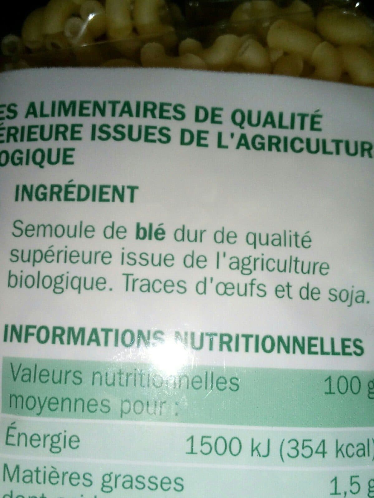Bio Village Coquillettes Bio village packshot