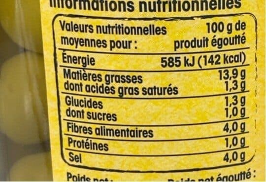Leclerc Olives vertes Picholines pasteurisées packshot