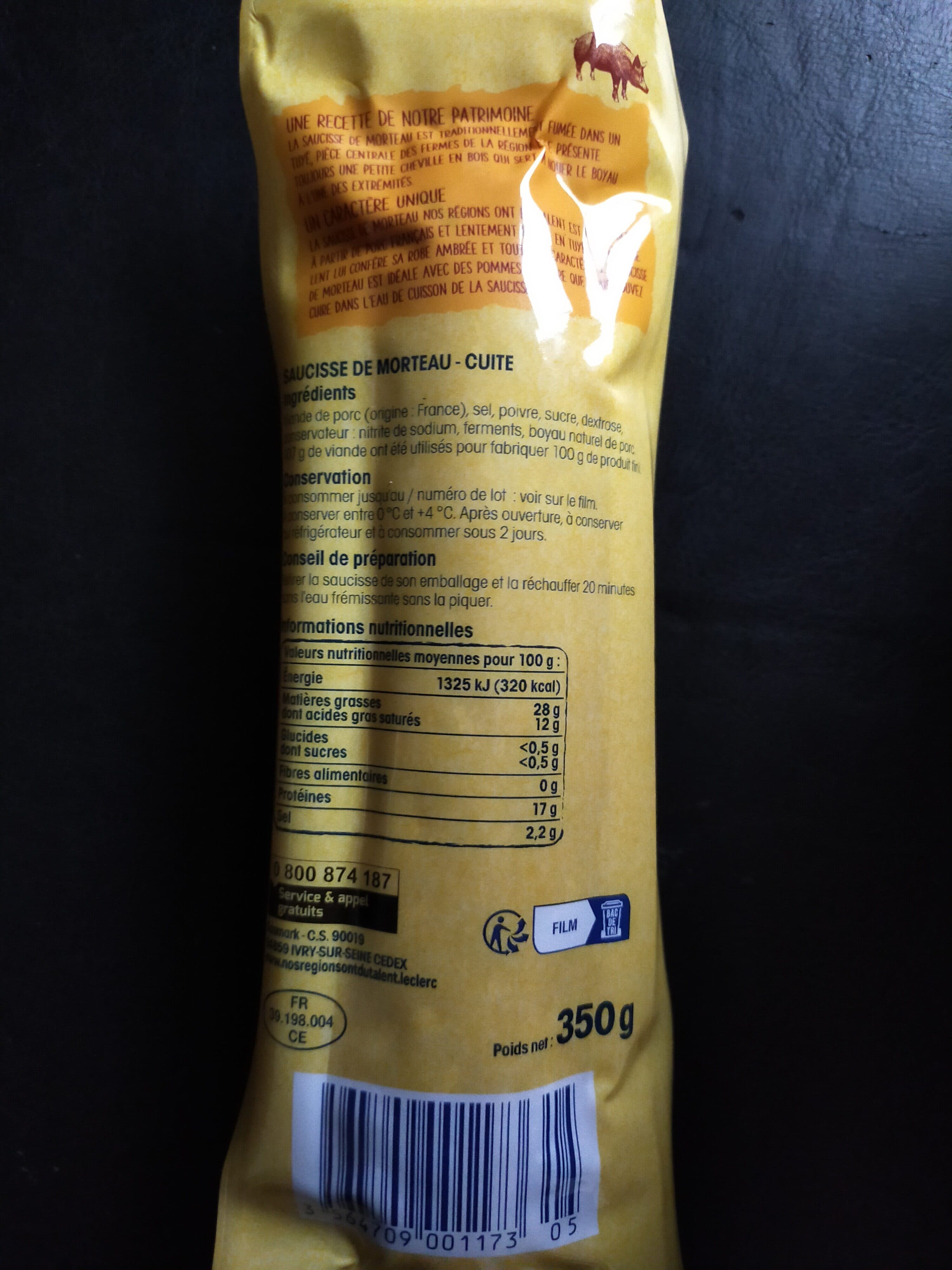 Nos Régions ont du Talent Saucisse de Morteau cuite packshot
