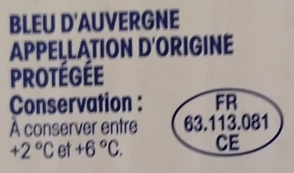 Nos régions ont du talent Bleu d'Auvergne au lait de vache pasteurisé packshot