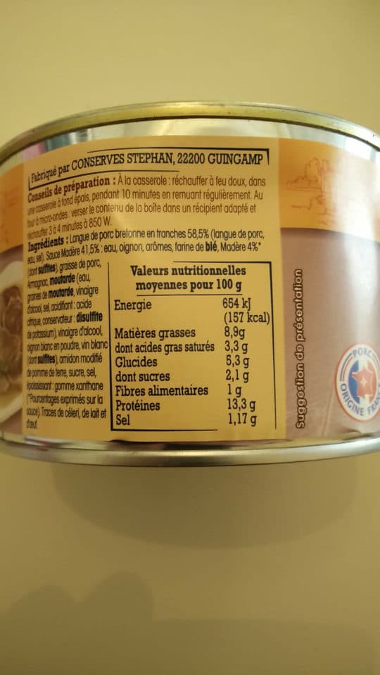 Leclerc Langue de Porc de Bretagne Sauce Madère packshot
