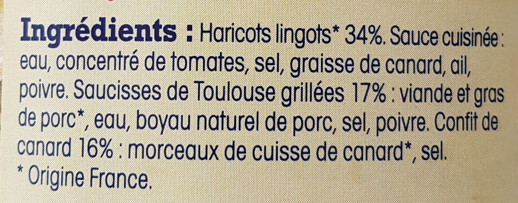 Nos Régions ont du Talent Cassoulet de Castelnaudary au confit de canard packshot