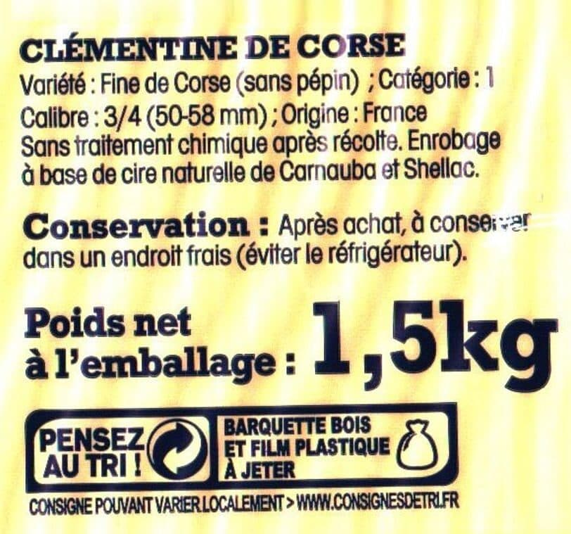 E Leclerc Clémentine de Corse packshot