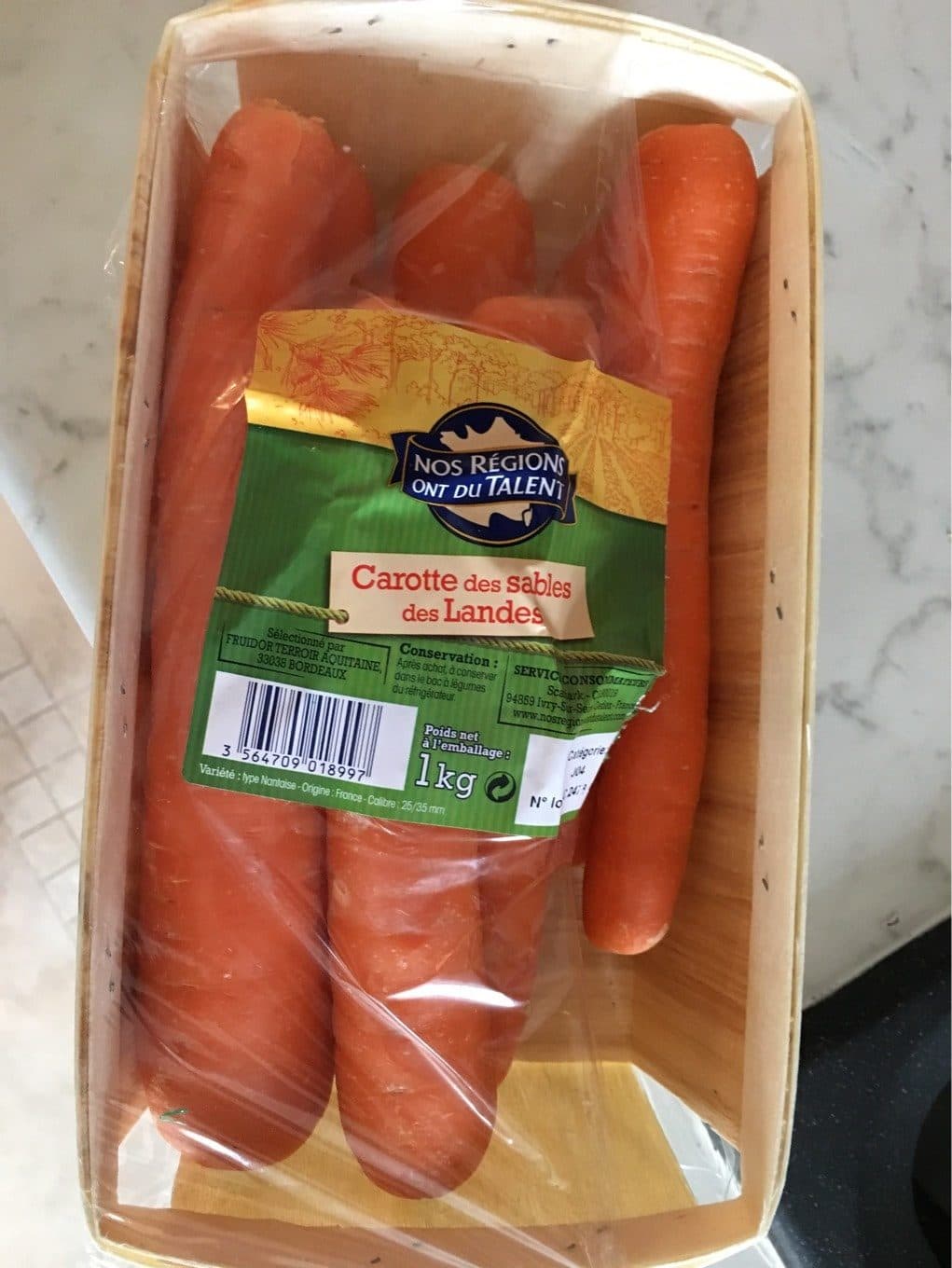 Leclerc Carottes des Sables des Landes packshot