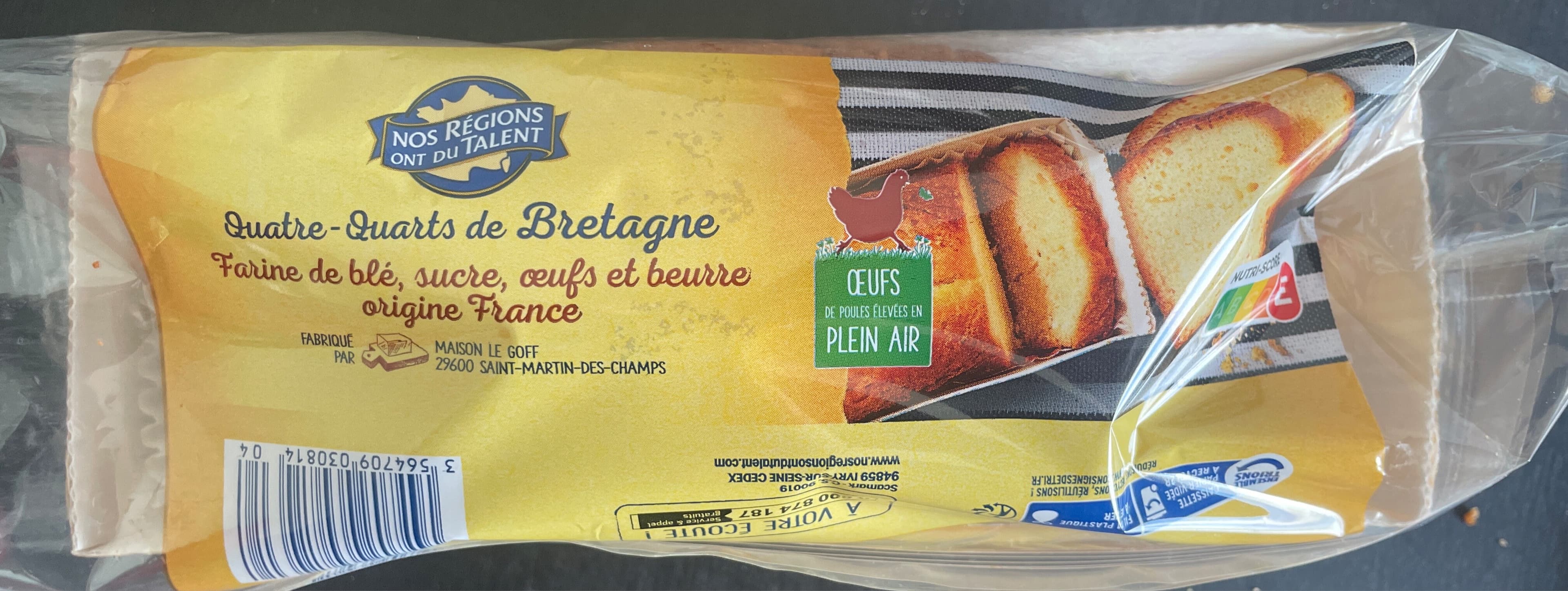 Nos Régions ont du Talent Quatre-quarts breton pur beurre packshot