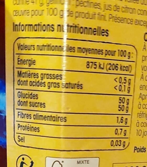 Leclerc Confiture pêche de vigne packshot
