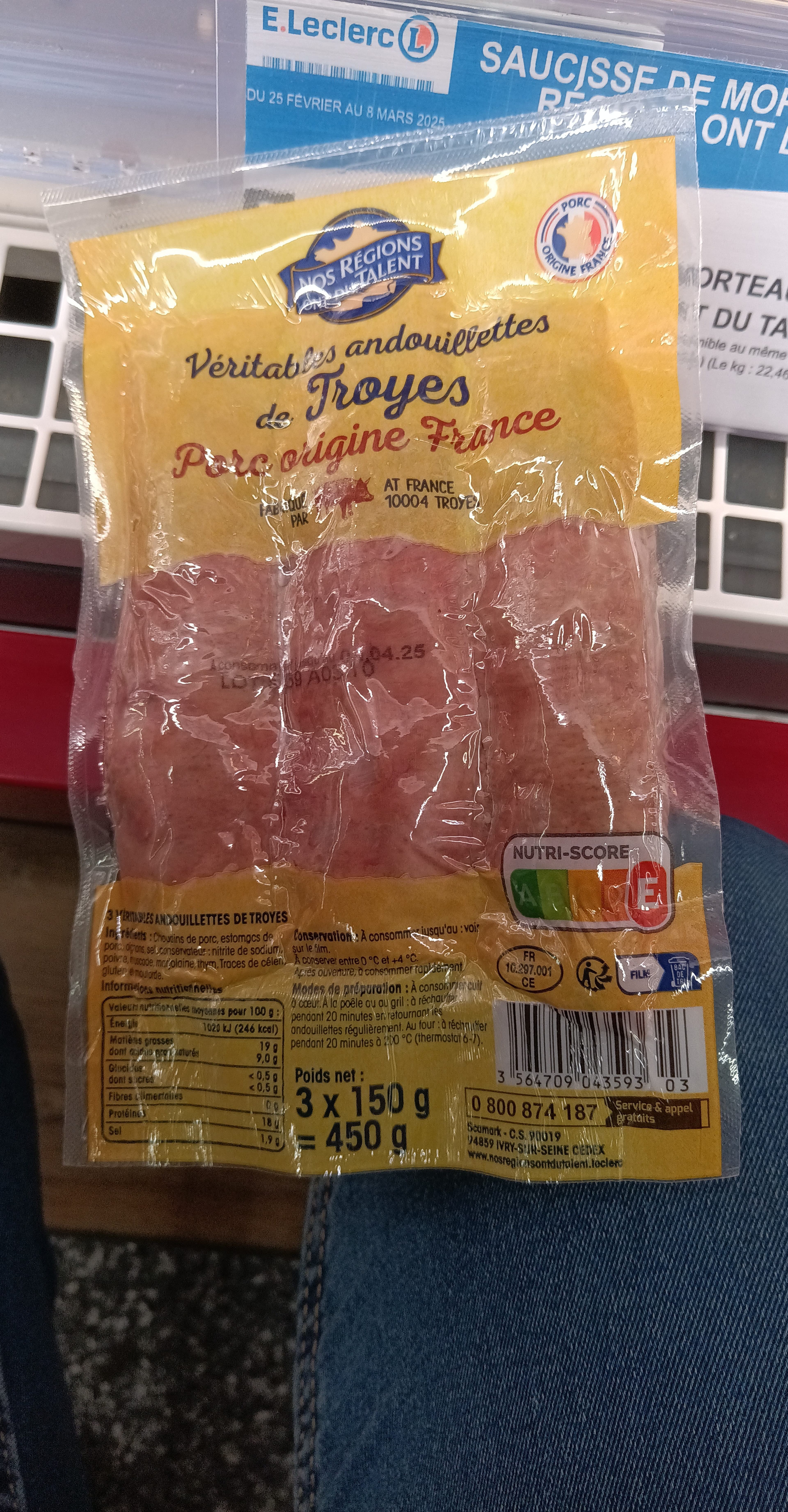 Leclerc 3 Véritables Andouillettes packshot