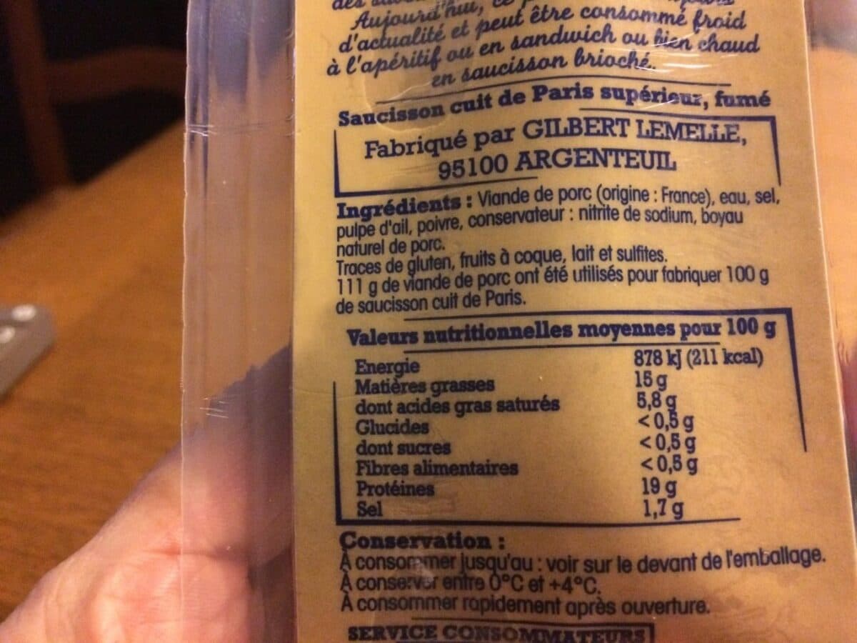 Leclerc Saucisson Cuit de Paris packshot