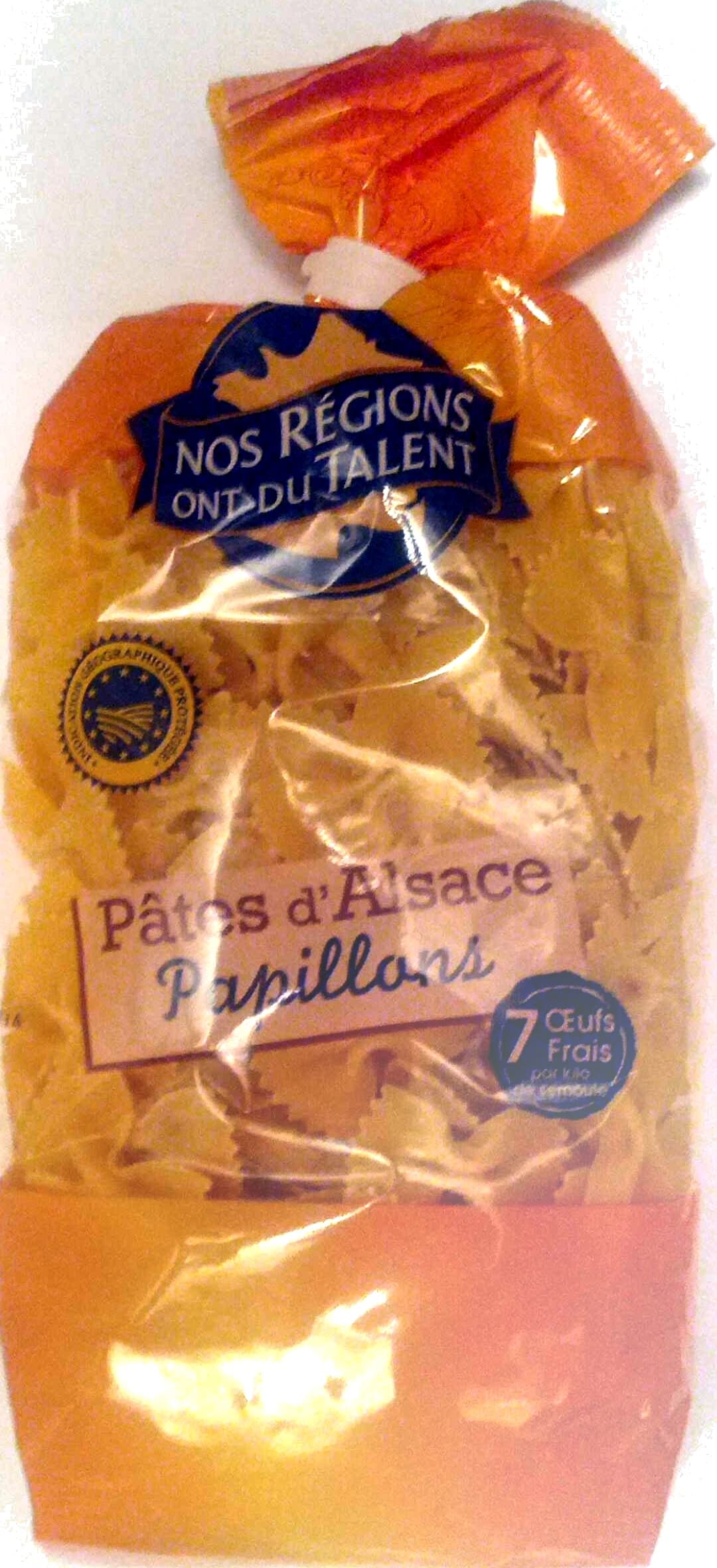 Nos Régions ont du Talent Pâtes d'Alsace Papillons (7 Œufs Frais par kilo de semoule) packshot