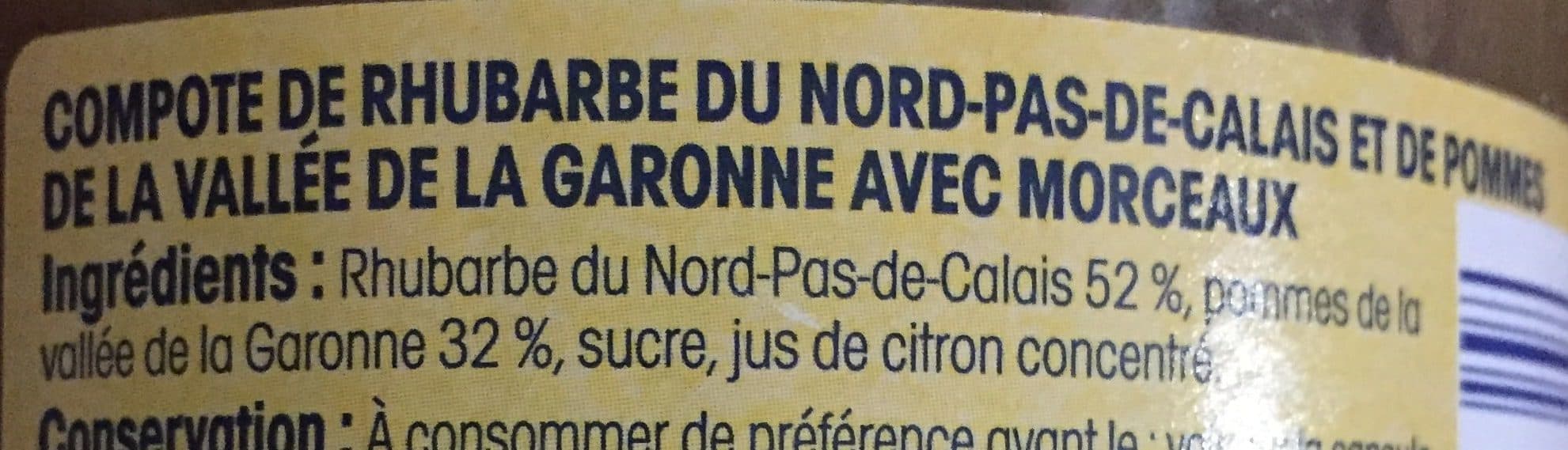 Leclerc Compote de rhubarbe du Nord-Pas-De-Calais packshot