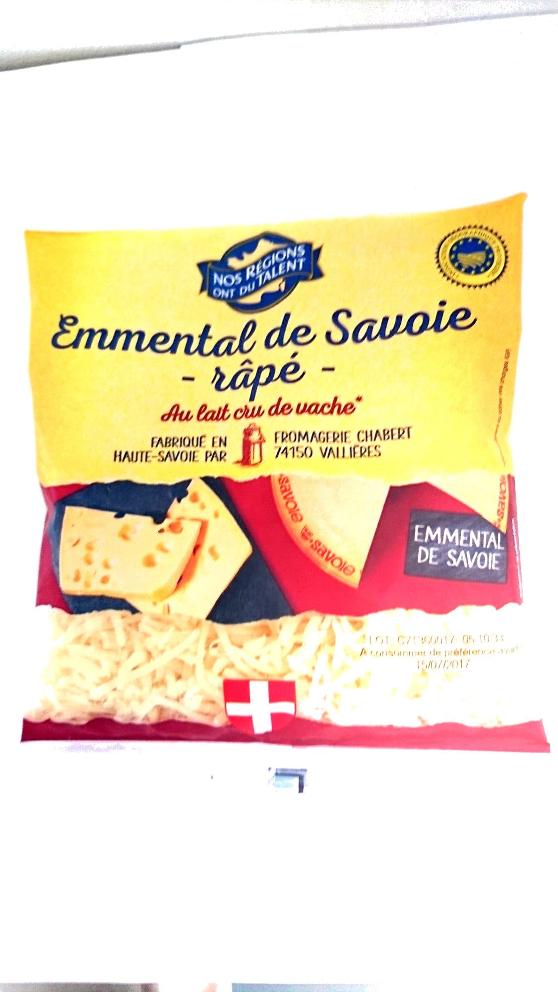 Nos régions ont du talent Emmental rapé de Savoie packshot