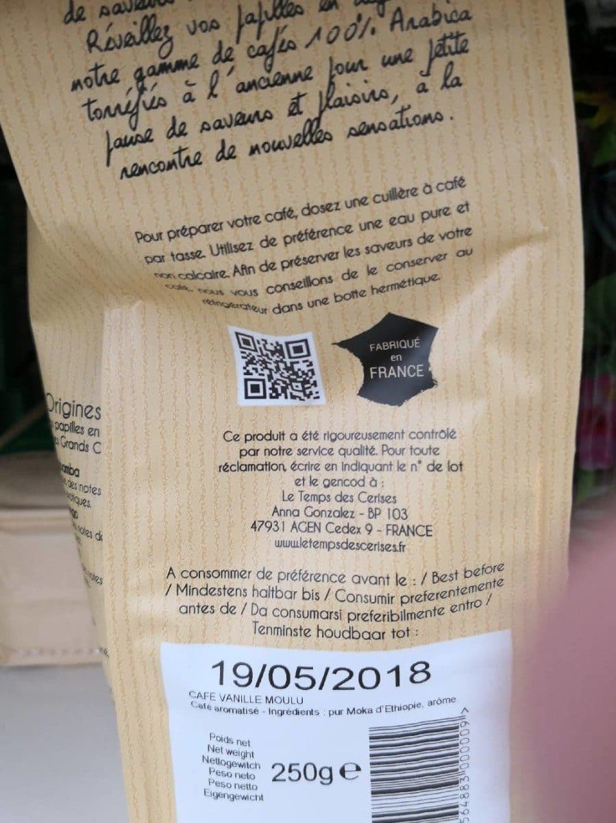 Open Food Facts Café saveur vanille packshot