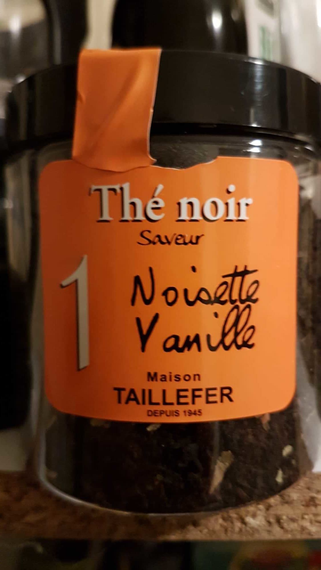 Maison Taillefer Thé Noir saveur Noisette Vanille packshot