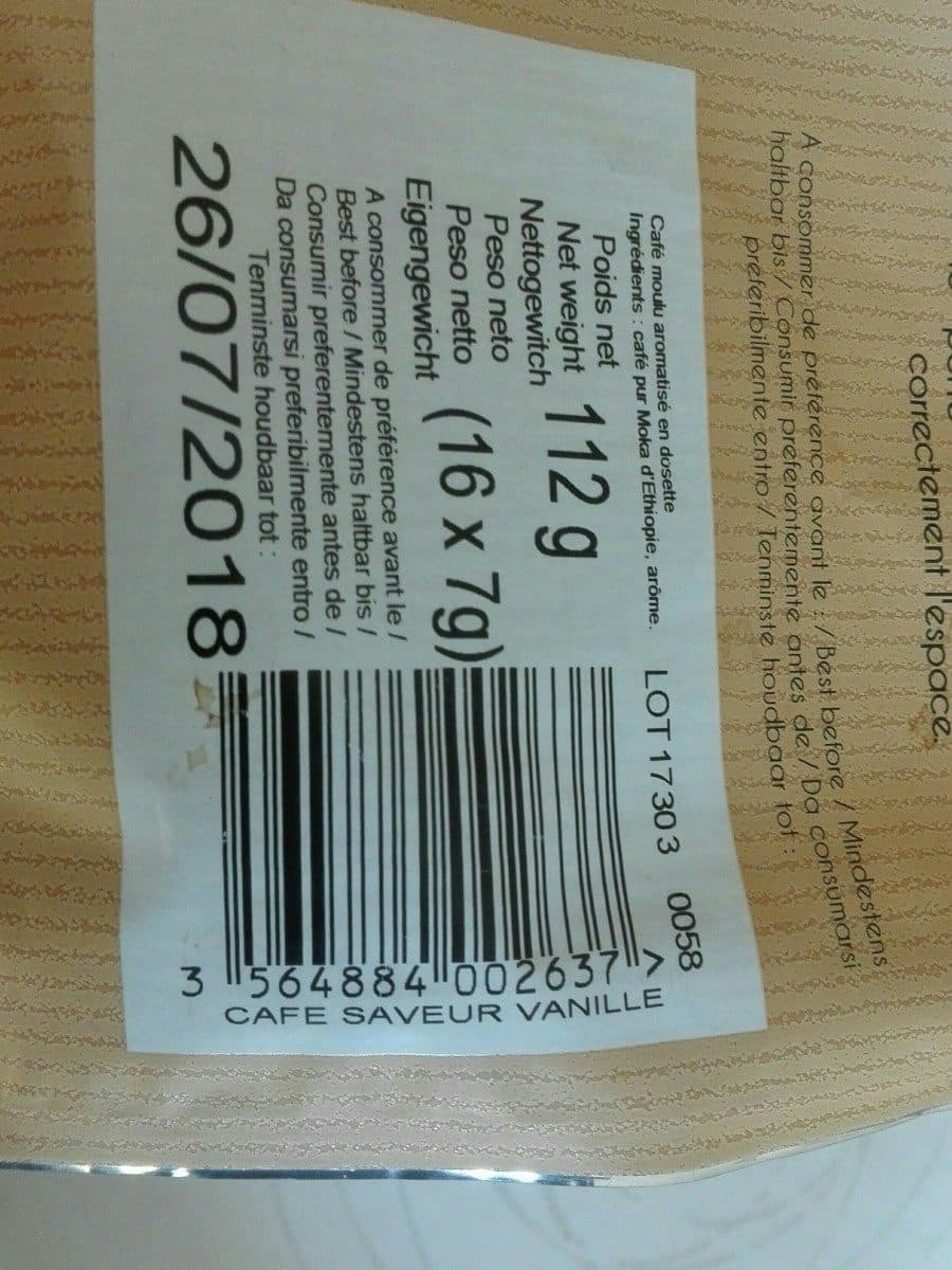 Le Temps des Cerises Cafe moulu saveur vanille en dosettes packshot