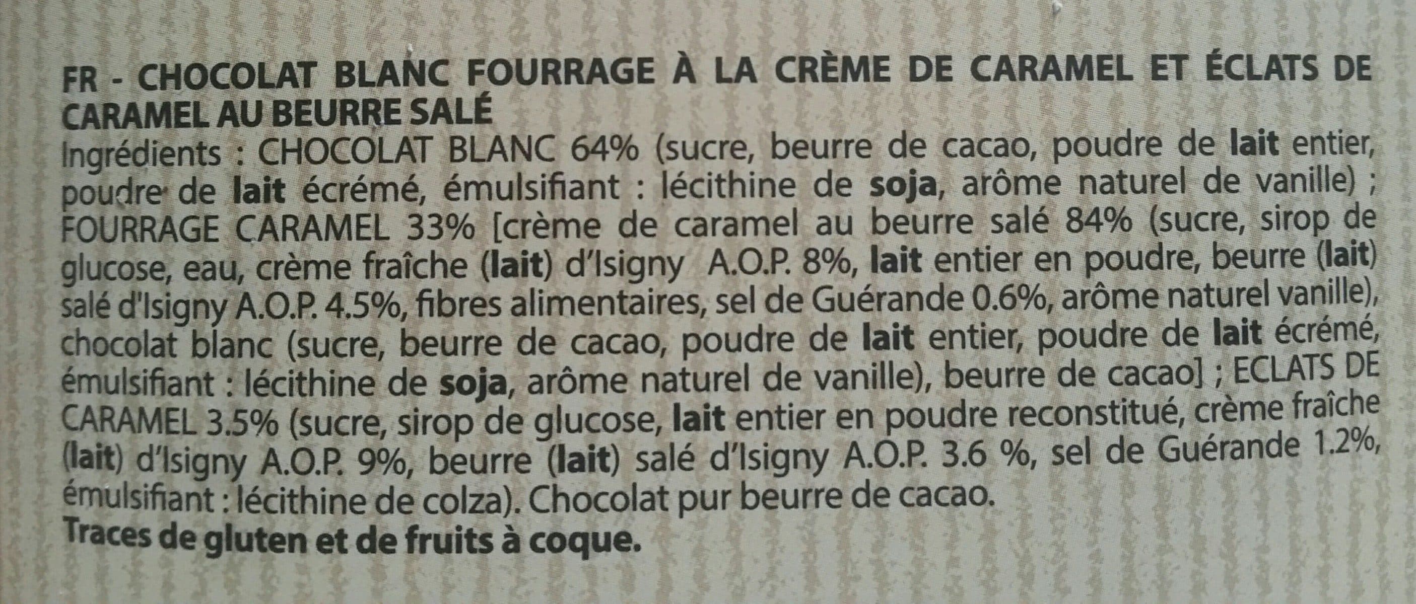 Open Food Facts Chocolat blanc fourrage caramel au beurre salé packshot