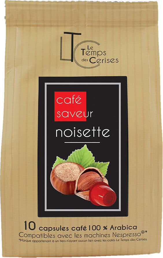 Le Temps des Cerises Capsule café saveur noisette sachet de 10-50g packshot