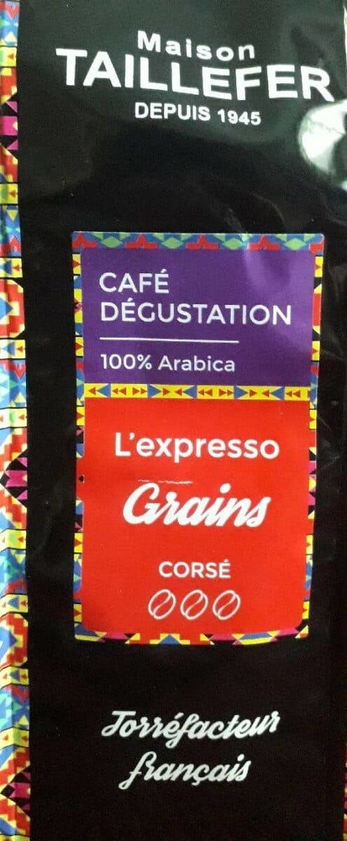 Maison Taillefer Café dégustation 100% Arabica corsé packshot