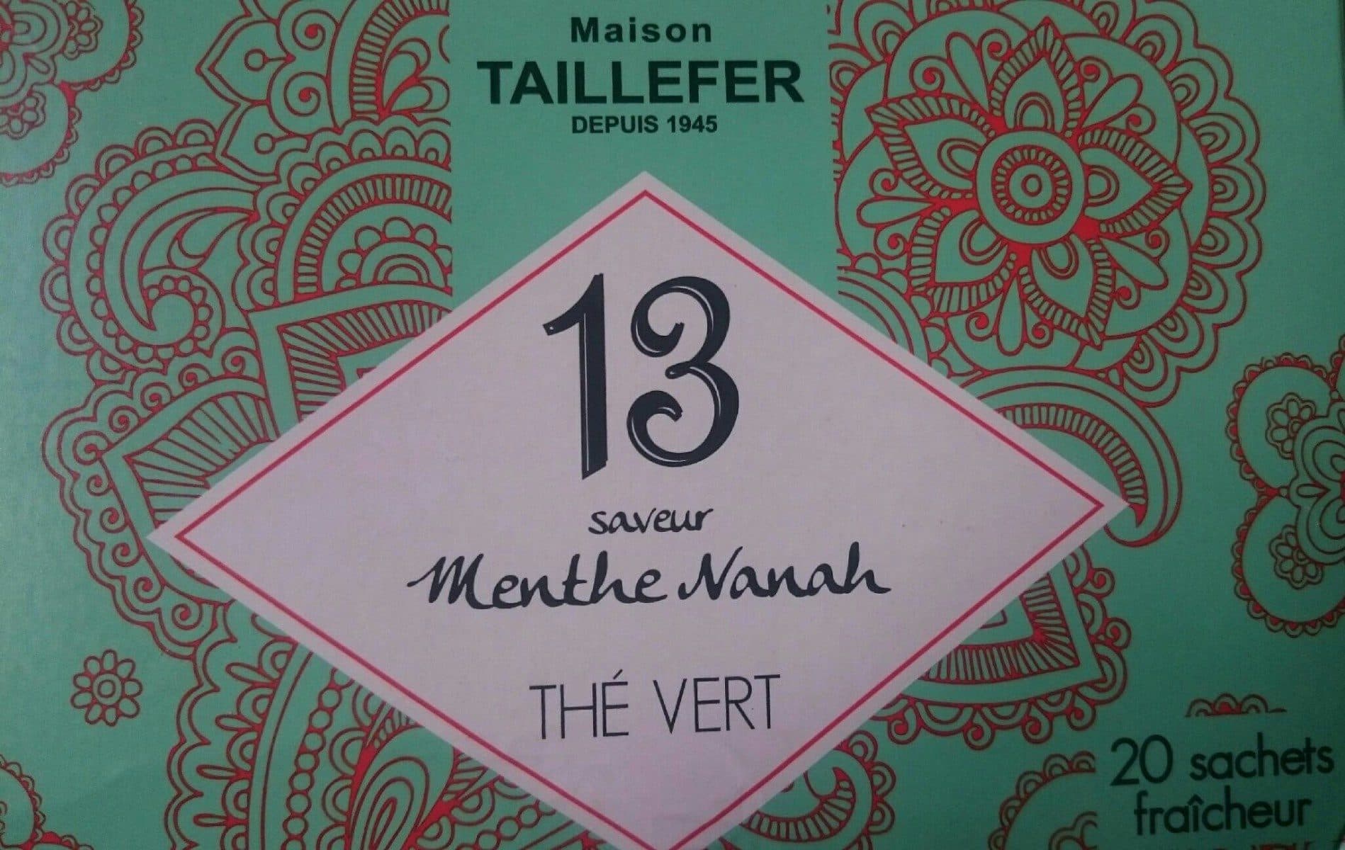 Maison Taillefer 13 saveur Menthe Nanah Thé vert packshot