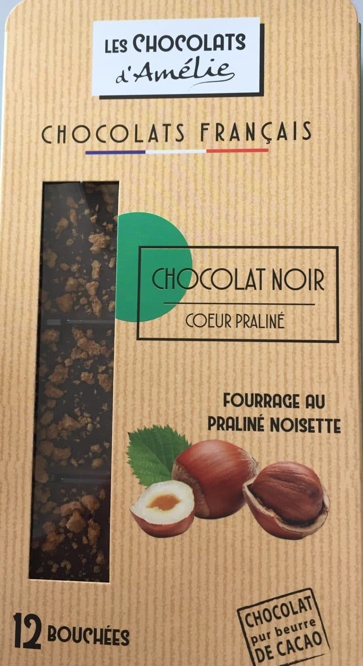 Les Chocolats d'Amélie Chocolat Noir Cœur Praliné packshot
